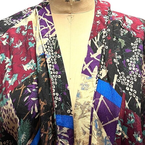 Aritzia TALULA Fawkner patchwork mixed print floral fringe kimono cardigan top - Picture 7 of 12
